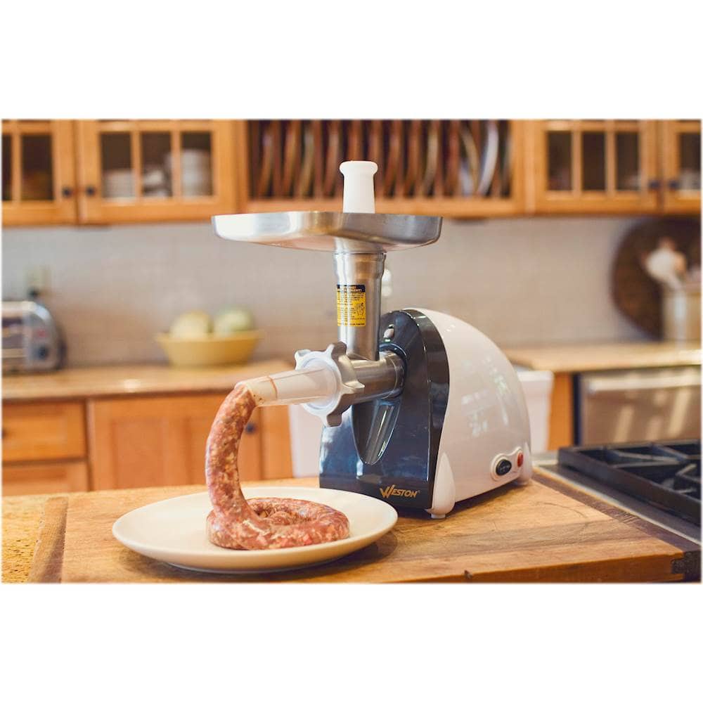 Alt View 15. Weston - #5 Electric Meat Grinder & Sausage Stuffer - White.