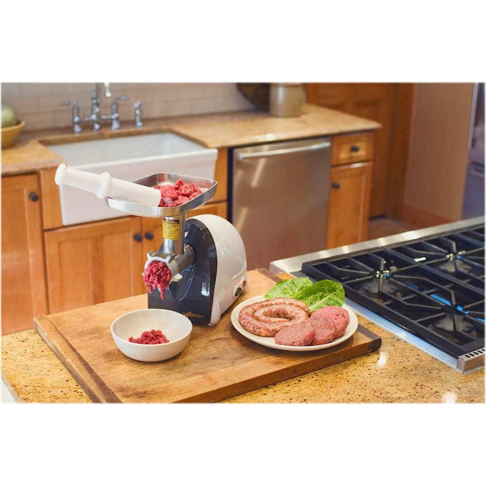 Alt View 1. Weston - #5 Electric Meat Grinder & Sausage Stuffer - White.