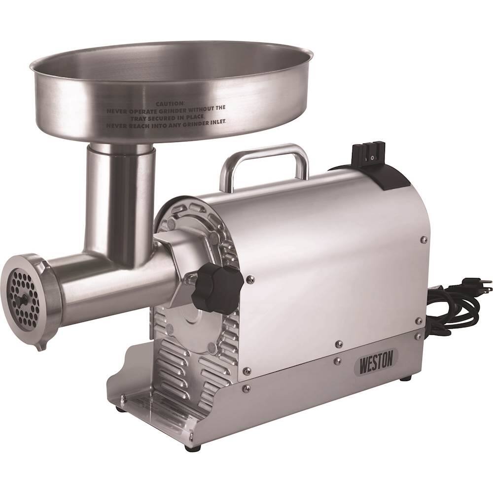 Front. Weston - Pro Series #12 Electric Meat Grinder and Sausage Stuffer - Silver.