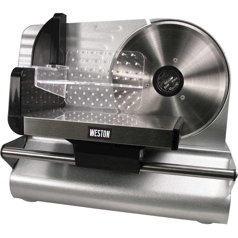 Angle View: Weston - 7.5" Meat Slicer - Silver