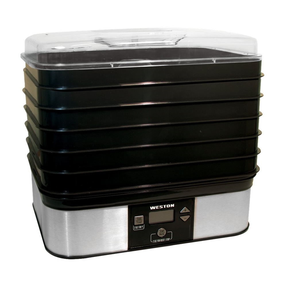 Elite Gourmet Digital Food Dehydrator 4 Stainless Steel Trays, Black  WITHOUT BOX