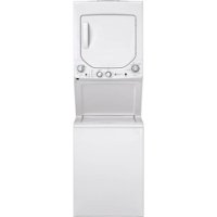 GE - 2.3 Cu. Ft. Top Load Washer and 4.4 Cu. Ft. Electric Dryer Laundry Center - White - Front_Zoom