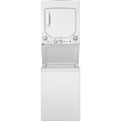 GE - 2.3 Cu. Ft. Top Load Washer and 4.4 Cu. Ft. Electric Dryer Laundry Center - White on White - Front_Zoom