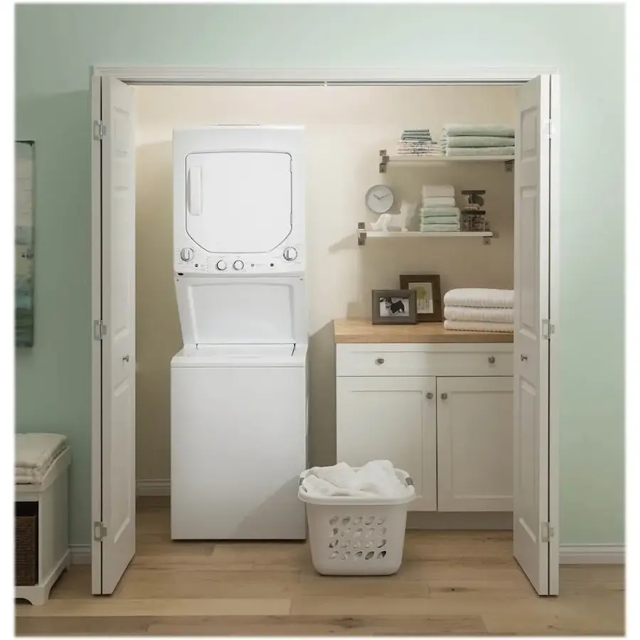 Alt View 16. GE - 2.3 Cu. Ft. Top Load Washer and 4.4 Cu. Ft. Electric Dryer Laundry Center - White.