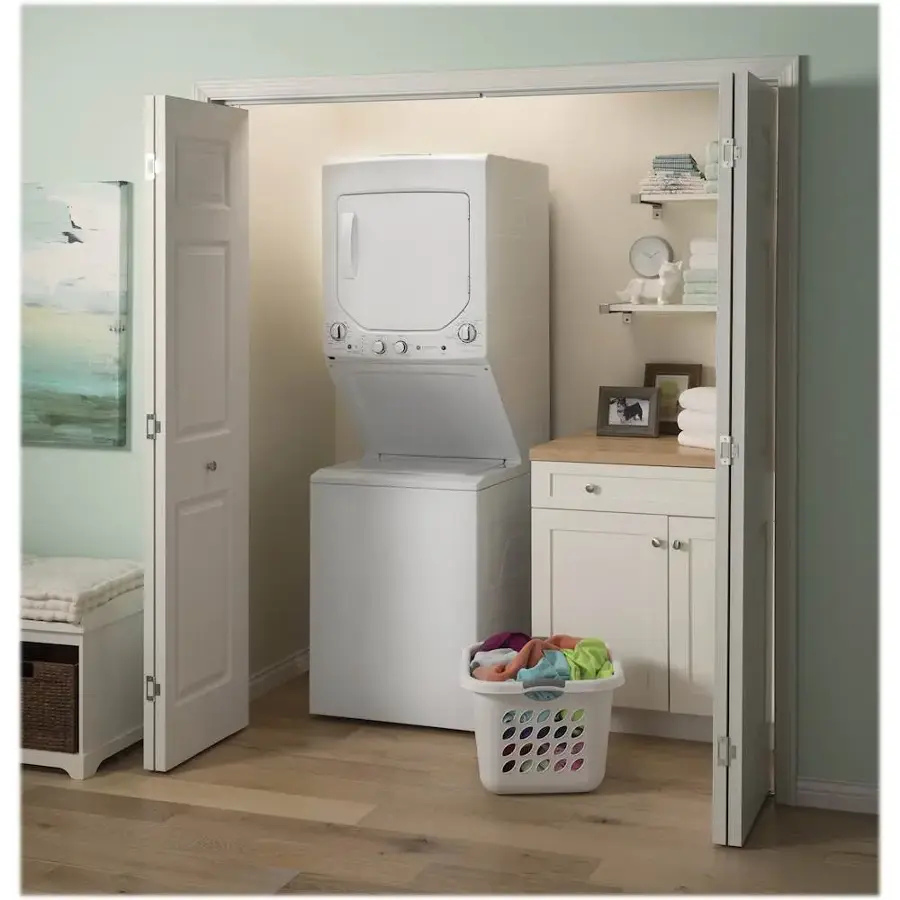 Alt View 18. GE - 2.3 Cu. Ft. Top Load Washer and 4.4 Cu. Ft. Electric Dryer Laundry Center - White.