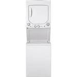 GE - Unitized Spacemaker 2.3 Cu. Ft. 12-Cycle Washer and 4.4 Cu. Ft. 4-Cycle Gas Dryer Combo - White on White - Front_Standard