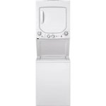 Front Zoom. GE - 2.3 Cu. Ft. Top Load Washer and 4.4 Cu. Ft. Gas Dryer Laundry Center - White on White.