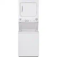 GE - 3.8 Cu. Ft. Top Load Washer and 5.9 Cu. Ft. Electric Dryer Laundry Center - White - Front_Zoom