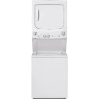 GE - 3.8 Cu. Ft. Top Load Washer and 5.9 Cu. Ft. Electric Dryer Laundry Center - White - Front_Zoom