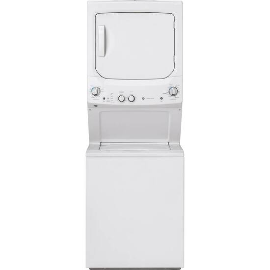 Ge Unitized Spacemaker 3 8 Cu Ft 11 Cycle Washer And 5 9 Cu Ft 4 Cycle Electric Dryer Combo Gud27essmww Best Buy