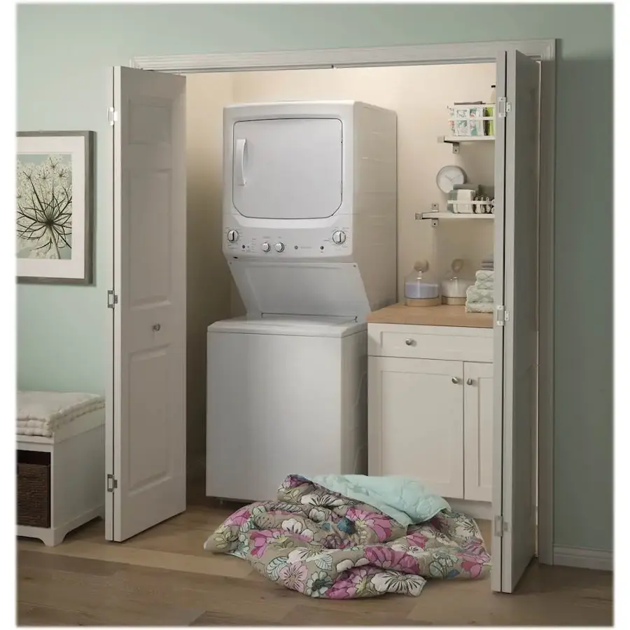 Alt View 19. GE - 3.8 Cu. Ft. Top Load Washer and 5.9 Cu. Ft. Electric Dryer Laundry Center - White.