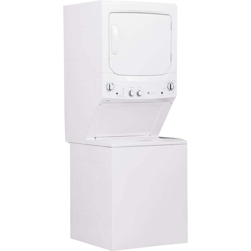 Angle. GE - 3.8 Cu. Ft. Top Load Washer and 5.9 Cu. Ft. Gas Dryer Laundry Center - White.