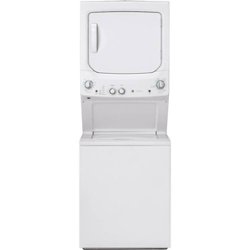 GE - 3.8 Cu. Ft. Top Load Washer and 5.9 Cu. Ft. Gas Dryer Laundry Center - White - Front_Zoom