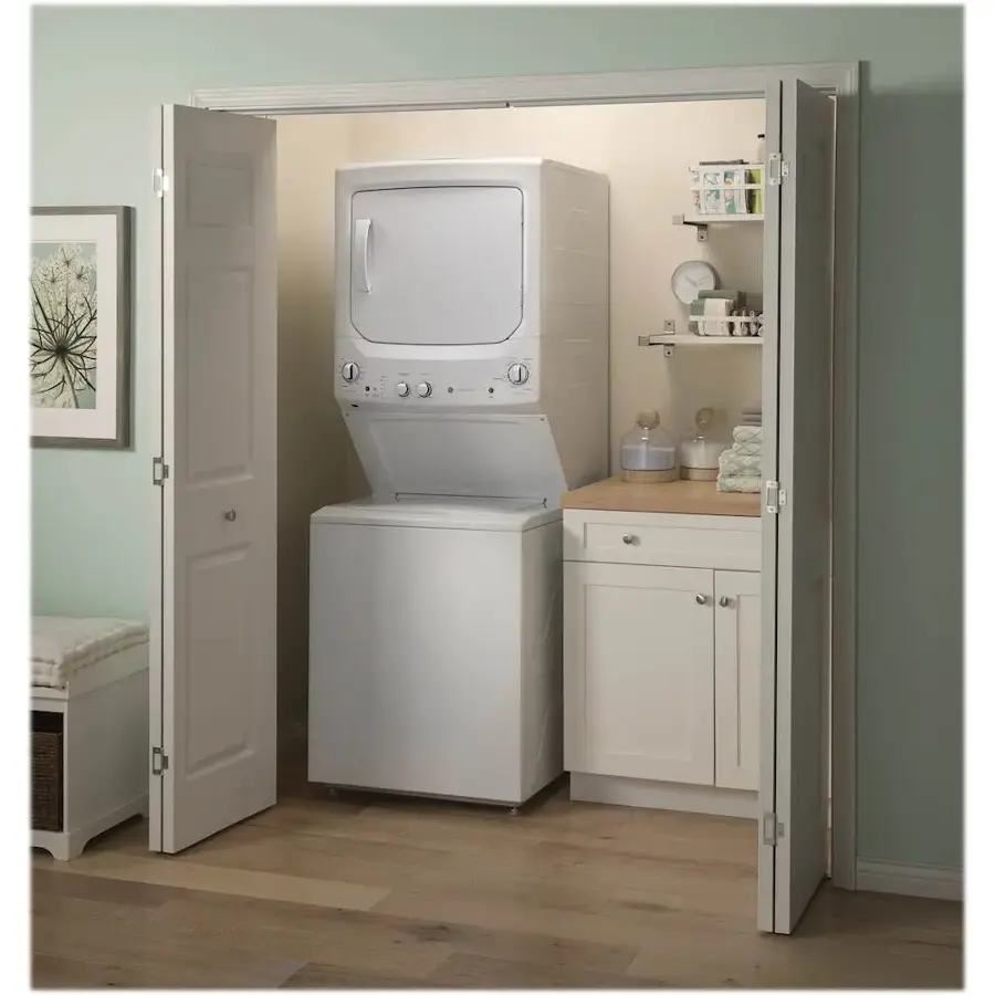 Alt View 20. GE - 3.8 Cu. Ft. Top Load Washer and 5.9 Cu. Ft. Gas Dryer Laundry Center - White.