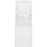 GE - Unitized Spacemaker 3.8 Cu. Ft. 12-Cycle Washer and 5.9 Cu. Ft. 4-Cycle Electric Dryer Combo - White on White - Front_Standard