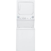 GE - 3.8 Cu. Ft. Top Load Washer and 5.9 Cu. Ft. Electric Dryer Laundry Center with Long Vent Drying - White - Front_Zoom