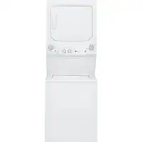 GE - 3.8 Cu. Ft. Top Load Washer and 5.9 Cu. Ft. Electric Dryer Laundry Center with Long Vent Drying - White - Front_Zoom