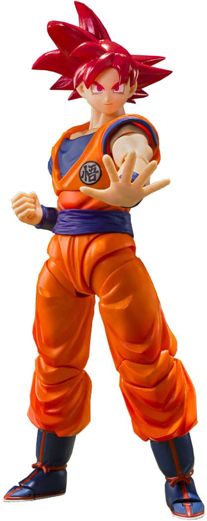 Angle. Bandai - S.H. Figuarts - Super Saiyan God Son Goku - Saiyan God of Virtue 5.5" Figure.