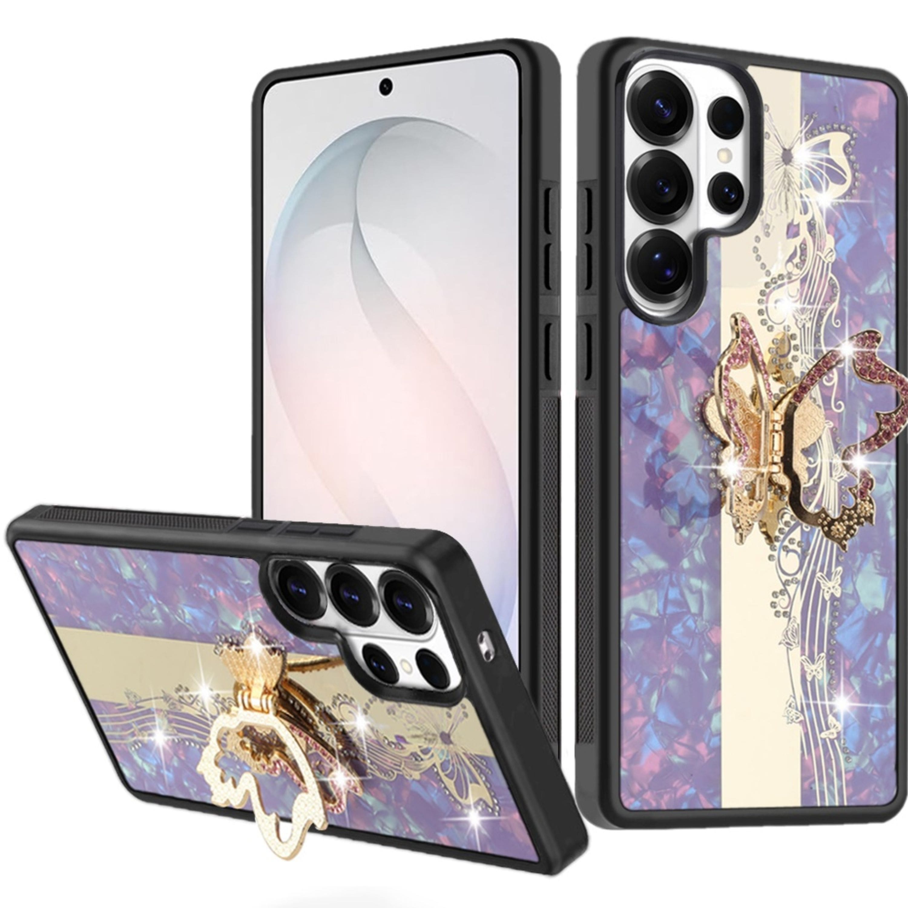 Kitcheniva - Rhinestone Bling Decor Glitter Cover Plus Tempered Glass For Samsung S26 Ultra Enchanted Butterfly - Purple price history on PriceWatchPro