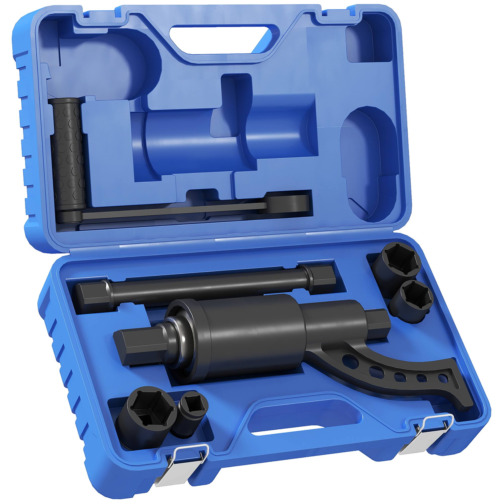 Front. Homcom - Heavy Duty Torque Multiplier Wrench Set w/ 1:64 Ratio & Carrying Case - Blue.