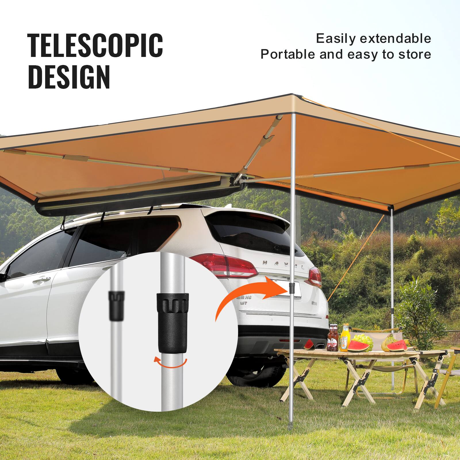 TELESCOPIC DESIGN  
Easily extendable  
Portable and easy to store