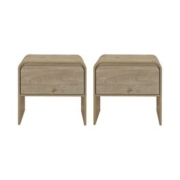 New Classic Furniture - Mara 2-Piece Wood End Table/Bedside Table in Natural - Beige