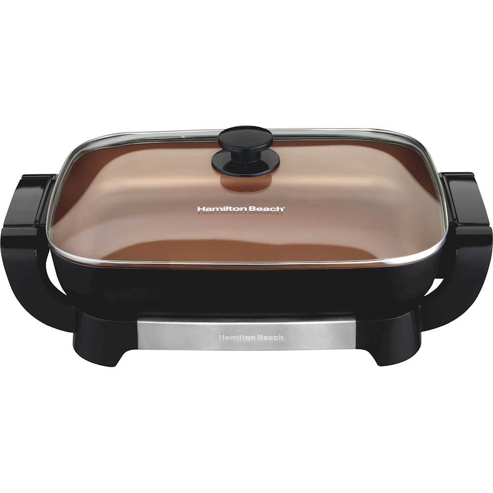  Large Nonstick Electric Skillet - Serves 4 to 6 People (Copper  Ceramic): Home & Kitchen