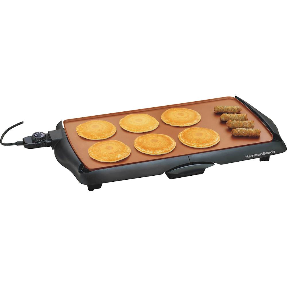 BELLA Electric Griddle with Warming Tray - Smokeless Indoor Grill, Nonstick  Surface, Adjustable Temperature & Cool-touch Handles, 10 x 18,  Copper/Black