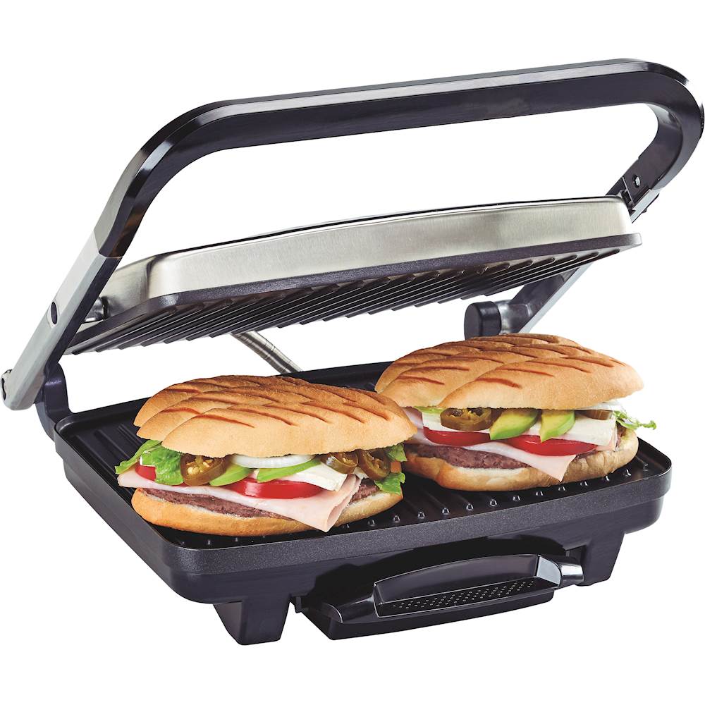 Hamilton Beach Panini Press Electric Grill Stainless Steel 25410 - Best Buy