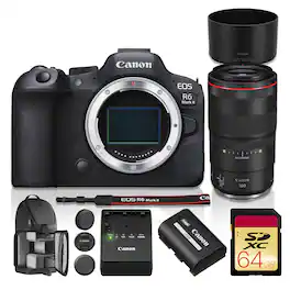 Canon - EOS R6 Mark II Mirrorless Camera with Stop Motion Firmware + RF 100 Macro