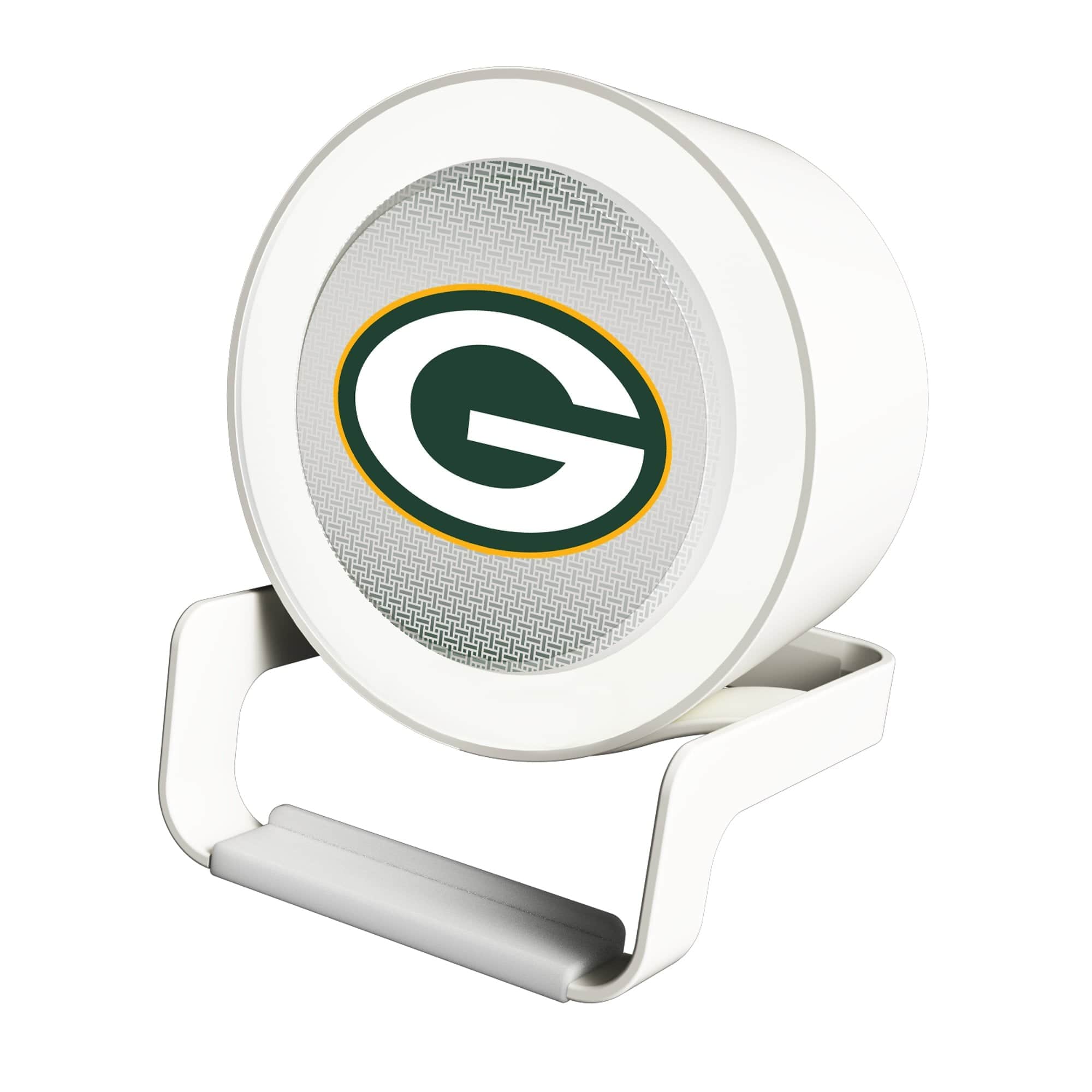 Keyscaper - Green Bay Packers Linen Print Nightlight Charger & Bluetooth Speaker - White