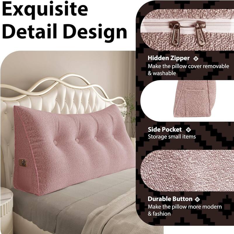 Exquisite Detail Design

- Hidden Zipper
  - Make the pillow cover removable & washable

- Side Pocket
  - Storage small items

- Durable Button
  - Make the pillow more modern & fashion