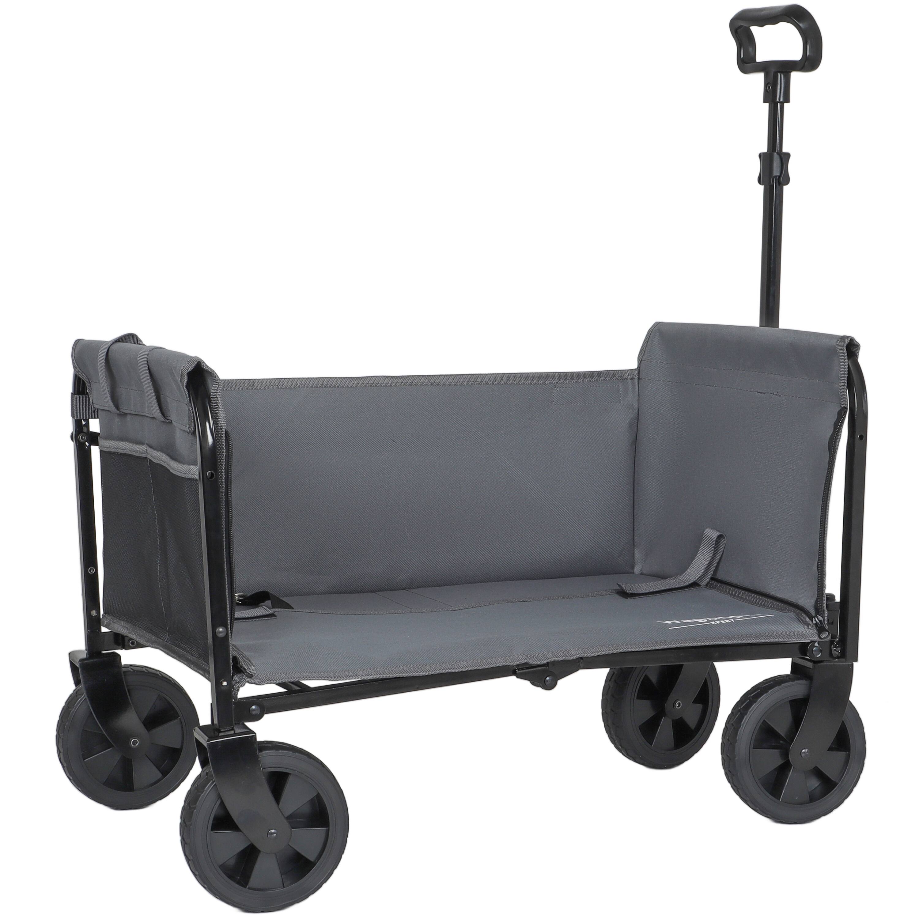 Alt View 2. TinyHomie - Heavy Duty Foldable Utility Trolley Bench Seat Dog Leash Gray.