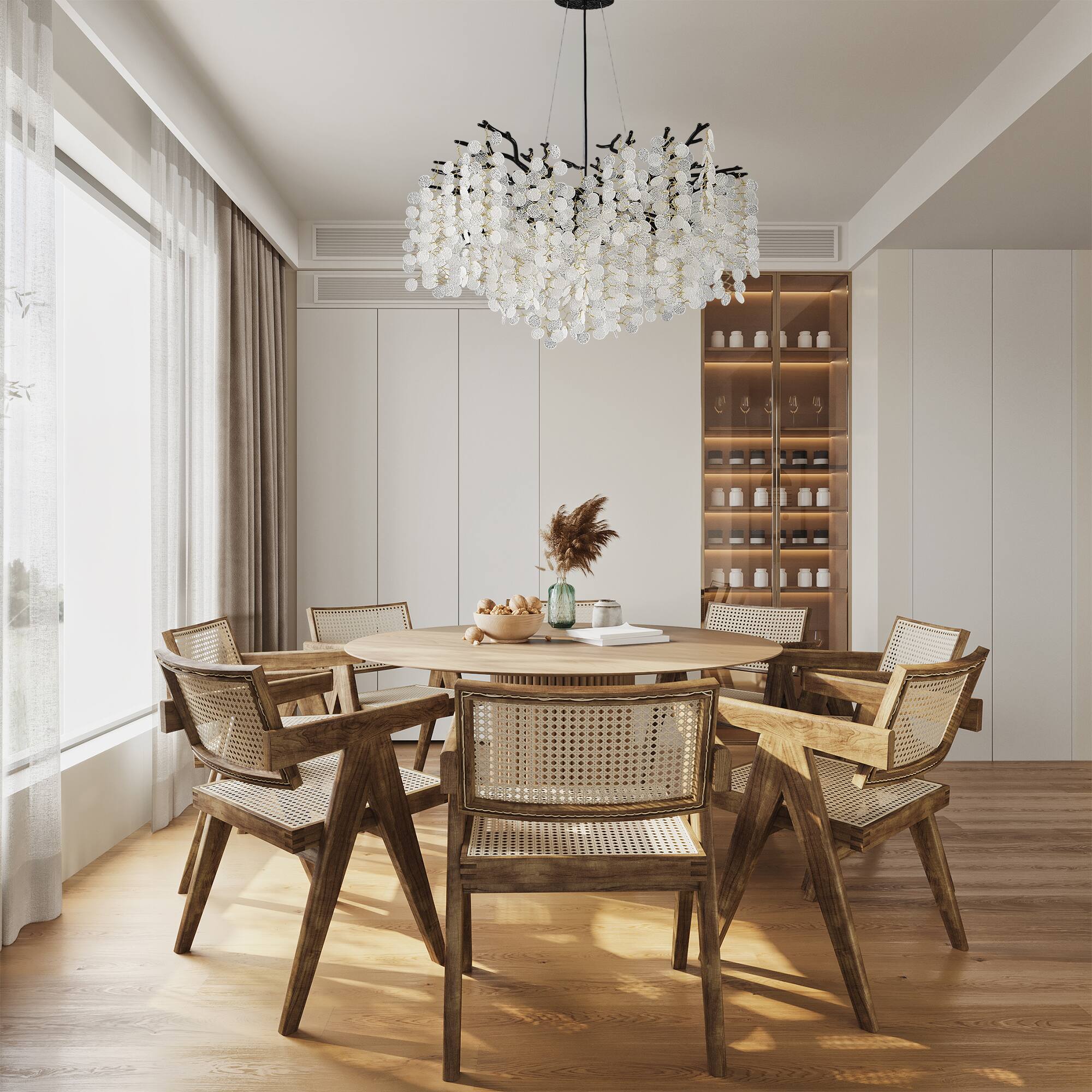 Angle. RYHNUYNE - 10-Light Black Chandelier Adjustable Dimmable Ceiling Light for Dining Room Foyer Kitchen Island Farmhouse Modern Decor.