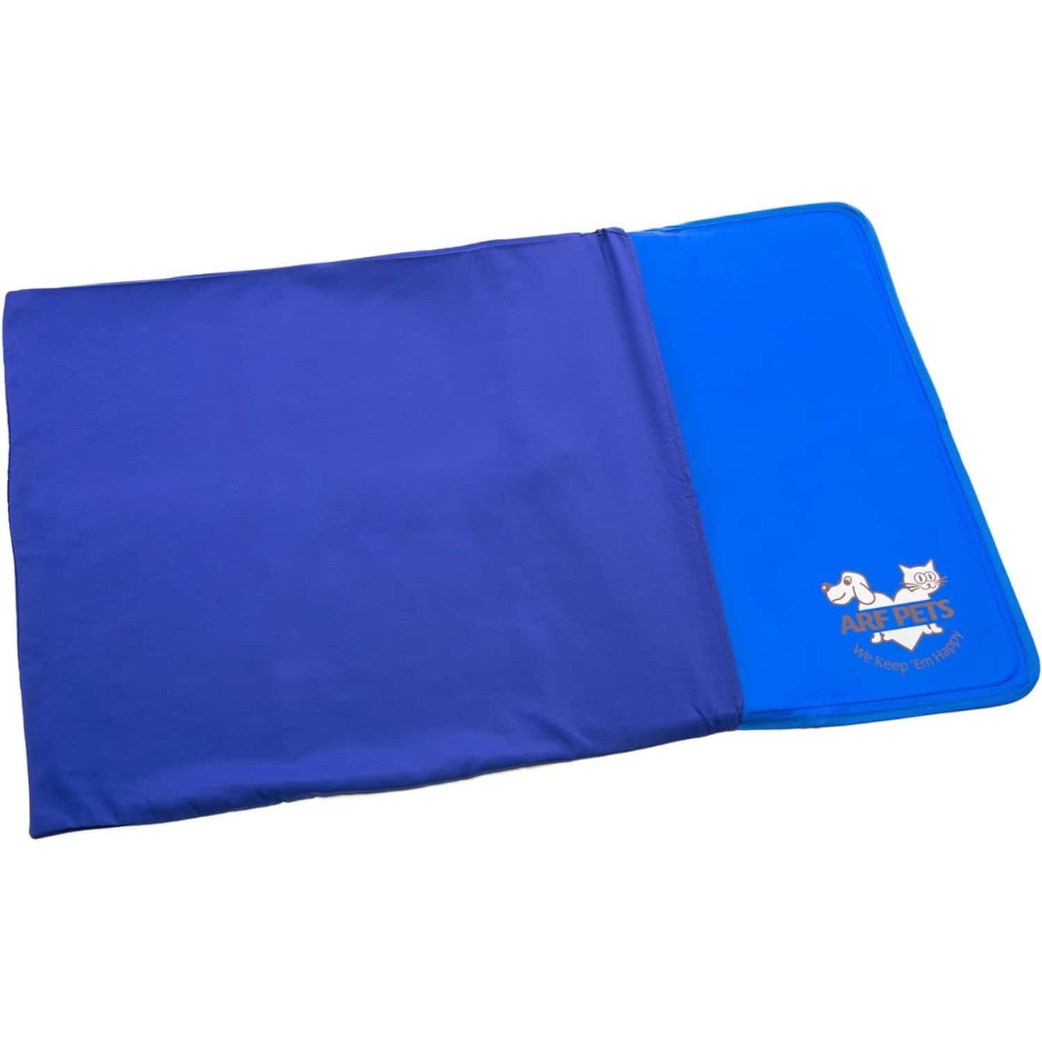 Arf Pets - Cooling Mat Cover 23x35, Durable Protector, Machine Washable, Pet Cooling Pad Cover - Blue