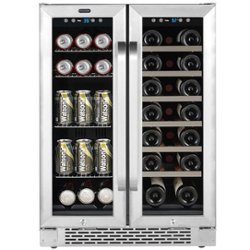 Whynter - 20-Bottle Dual Zone Wine Refrigerator - Black - Front_Zoom