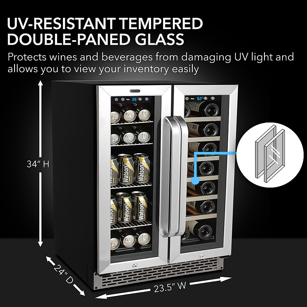 Whynter - 20-Bottle Dual Zone Wine Refrigerator - Black