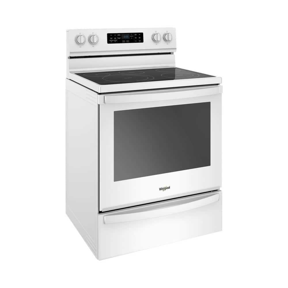 Left View: Whirlpool - 6.4 Cu. Ft. Self-Cleaning Freestanding Electric Convection Range - White