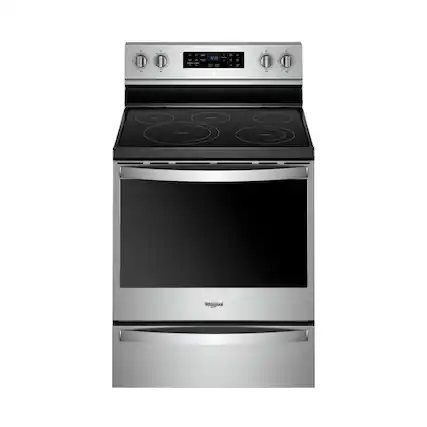 Whirlpool - 6.4 Cu. Ft. Self-Cleaning Freestanding Electric Convection Range - Stainless Steel