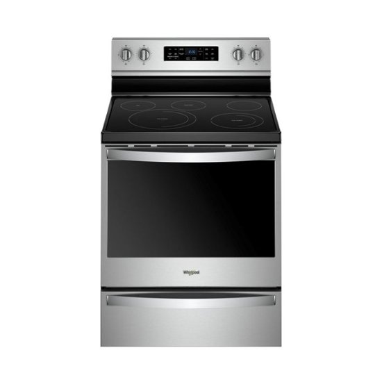 Front Zoom. Whirlpool - 6.4 Cu. Ft. Self-Cleaning Freestanding Electric Convection Range - Stainless steel.
