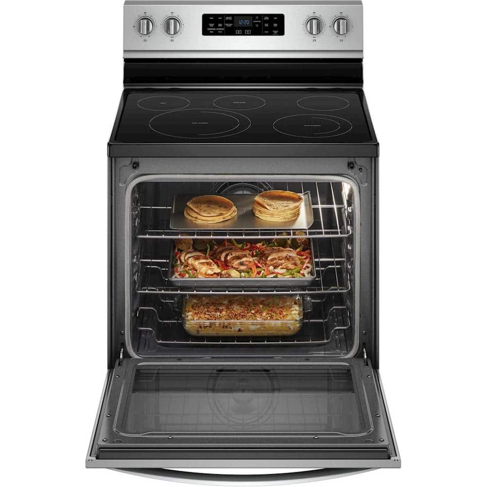 Alt View 12. Whirlpool - 6.4 Cu. Ft. Self-Cleaning Freestanding Electric Convection Range - Stainless Steel.