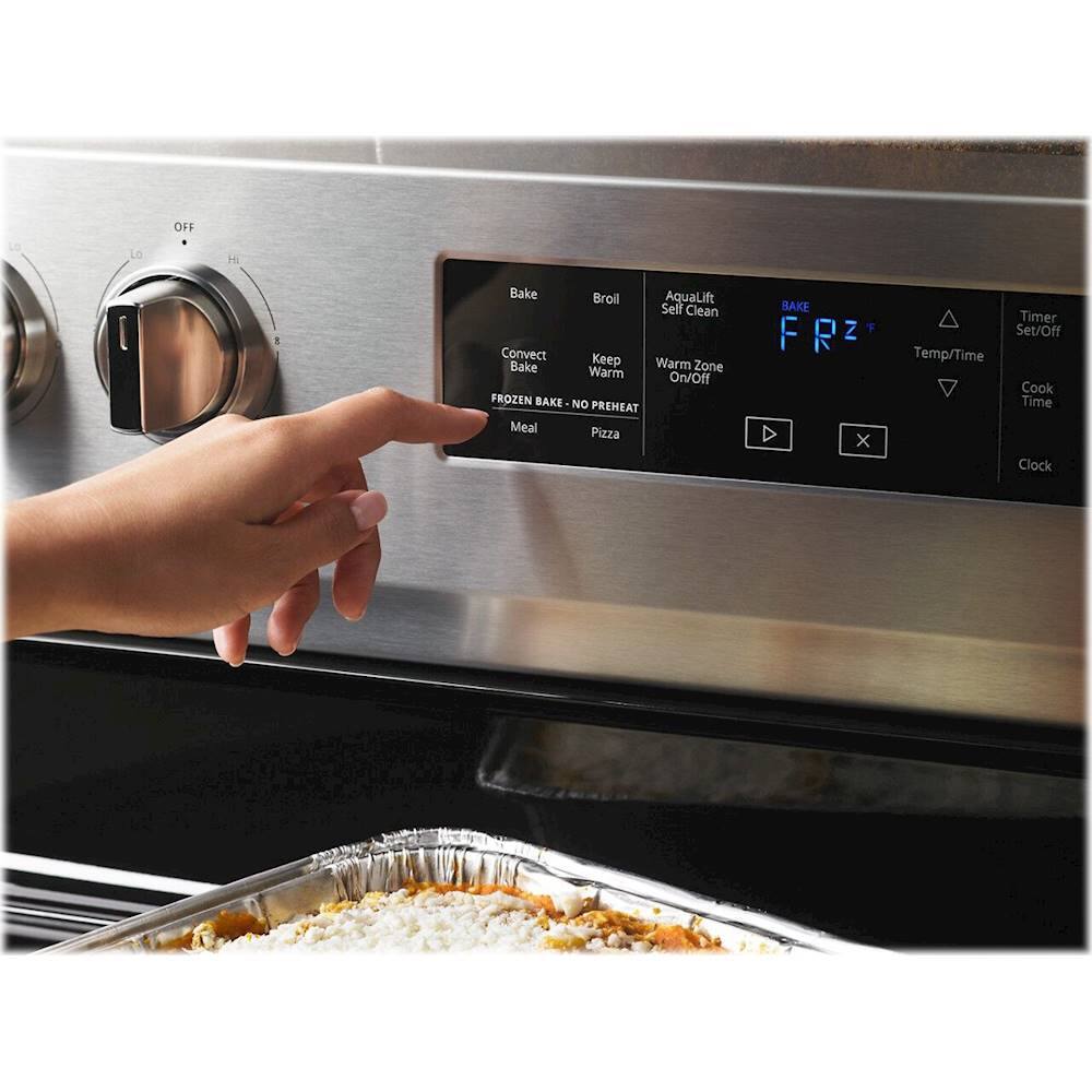 Alt View 15. Whirlpool - 6.4 Cu. Ft. Self-Cleaning Freestanding Electric Convection Range - Stainless Steel.