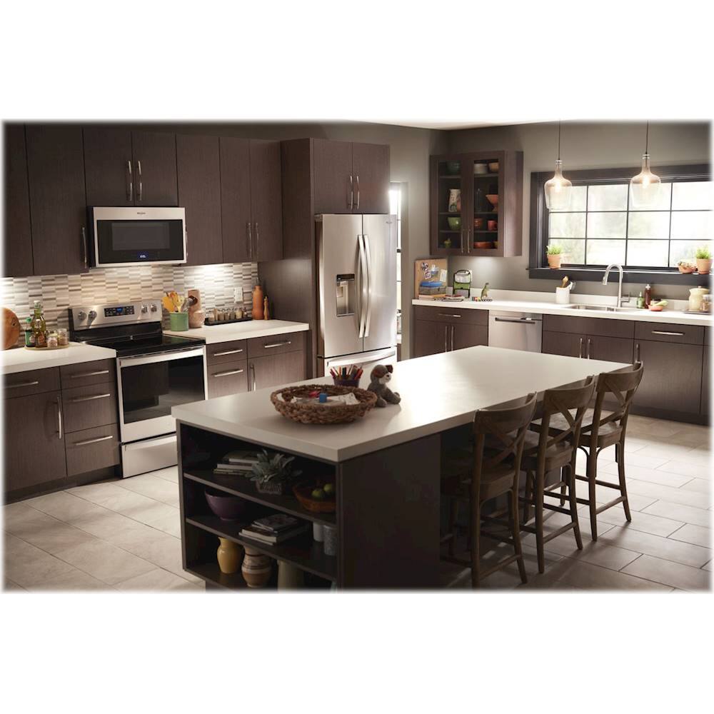 Alt View 19. Whirlpool - 6.4 Cu. Ft. Self-Cleaning Freestanding Electric Convection Range - Stainless Steel.