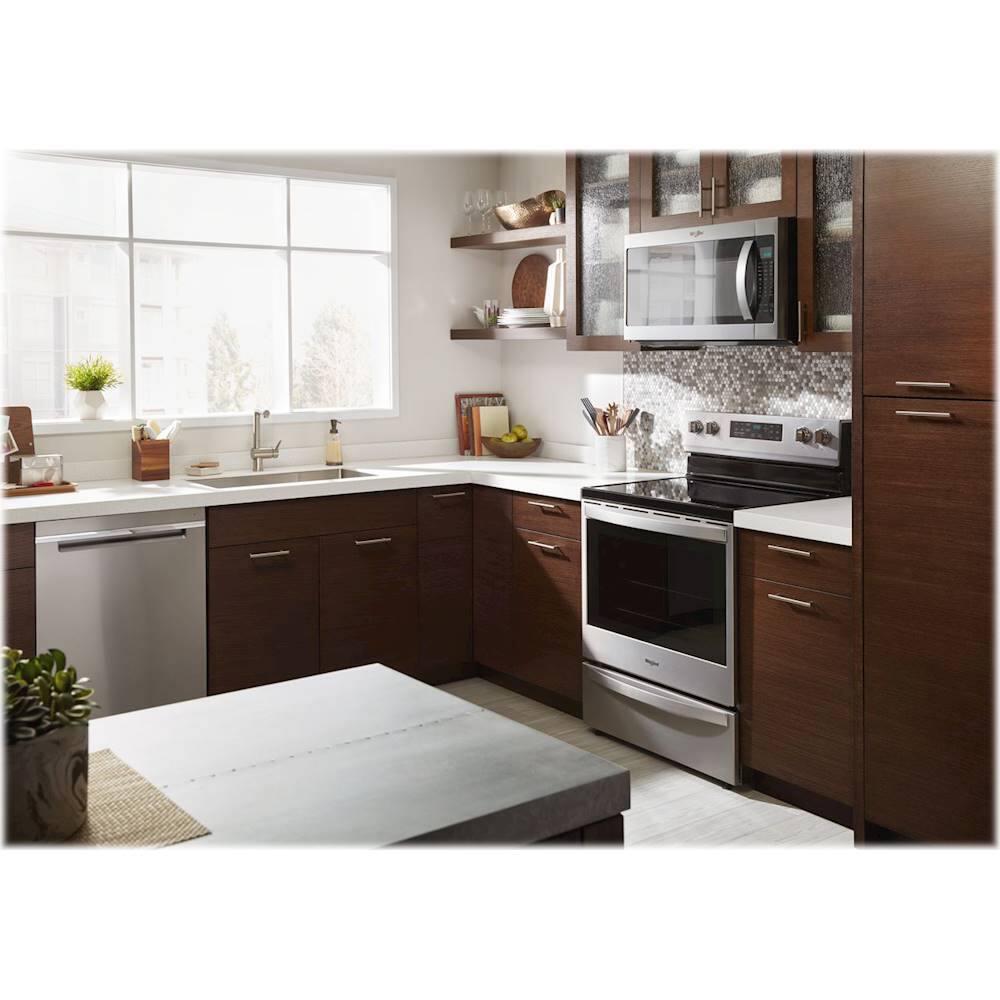 Alt View 20. Whirlpool - 6.4 Cu. Ft. Self-Cleaning Freestanding Electric Convection Range - Stainless Steel.