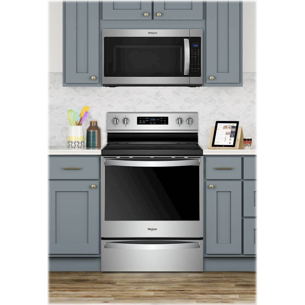Alt View 21. Whirlpool - 6.4 Cu. Ft. Self-Cleaning Freestanding Electric Convection Range - Stainless Steel.
