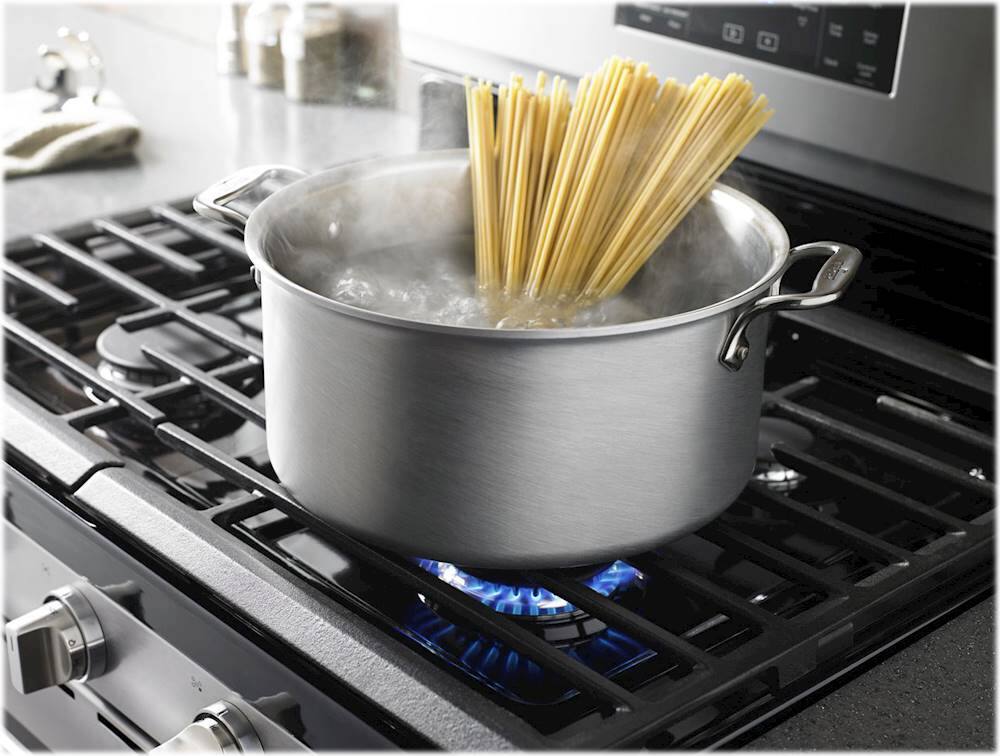 Alt View 19. Whirlpool - 5.8 Cu. Ft. Self-Cleaning Freestanding Gas Convection Range - Stainless Steel.