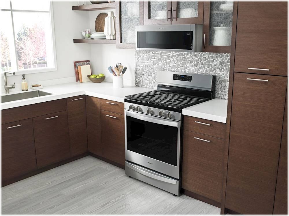 Alt View 20. Whirlpool - 5.8 Cu. Ft. Self-Cleaning Freestanding Gas Convection Range - Stainless Steel.