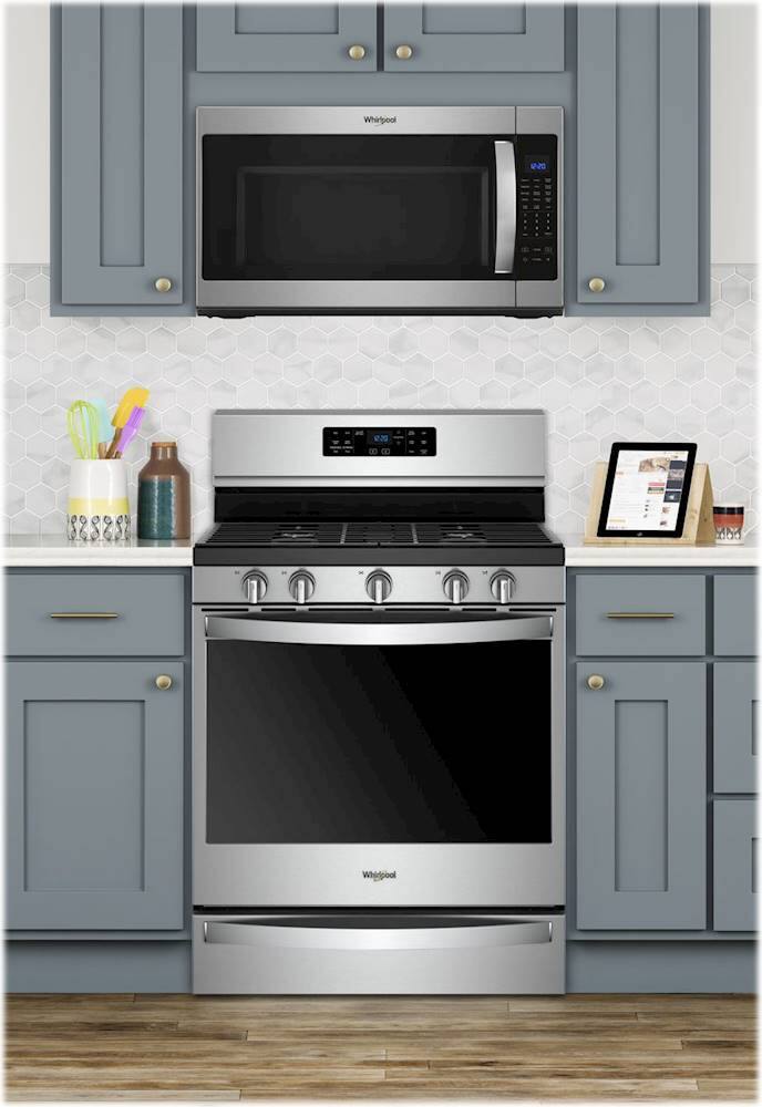 Alt View 21. Whirlpool - 5.8 Cu. Ft. Self-Cleaning Freestanding Gas Convection Range - Stainless Steel.