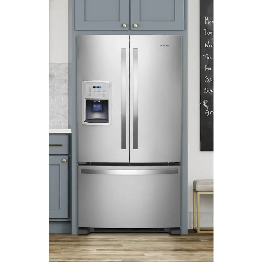 Alt View 18. Whirlpool - 19.7 Cu. Ft. French Door Counter-Depth Refrigerator - Stainless Steel.