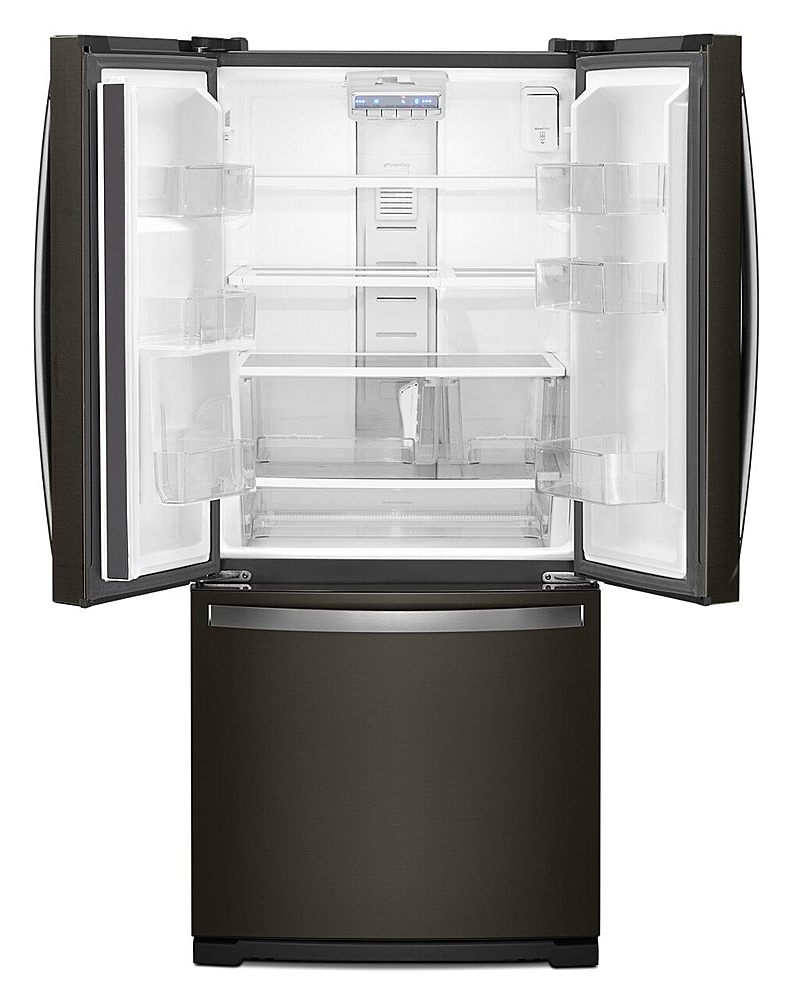 Angle View: Whirlpool - 19.7 Cu. Ft. French Door Refrigerator - Fingerprint Resistant Black Stainless